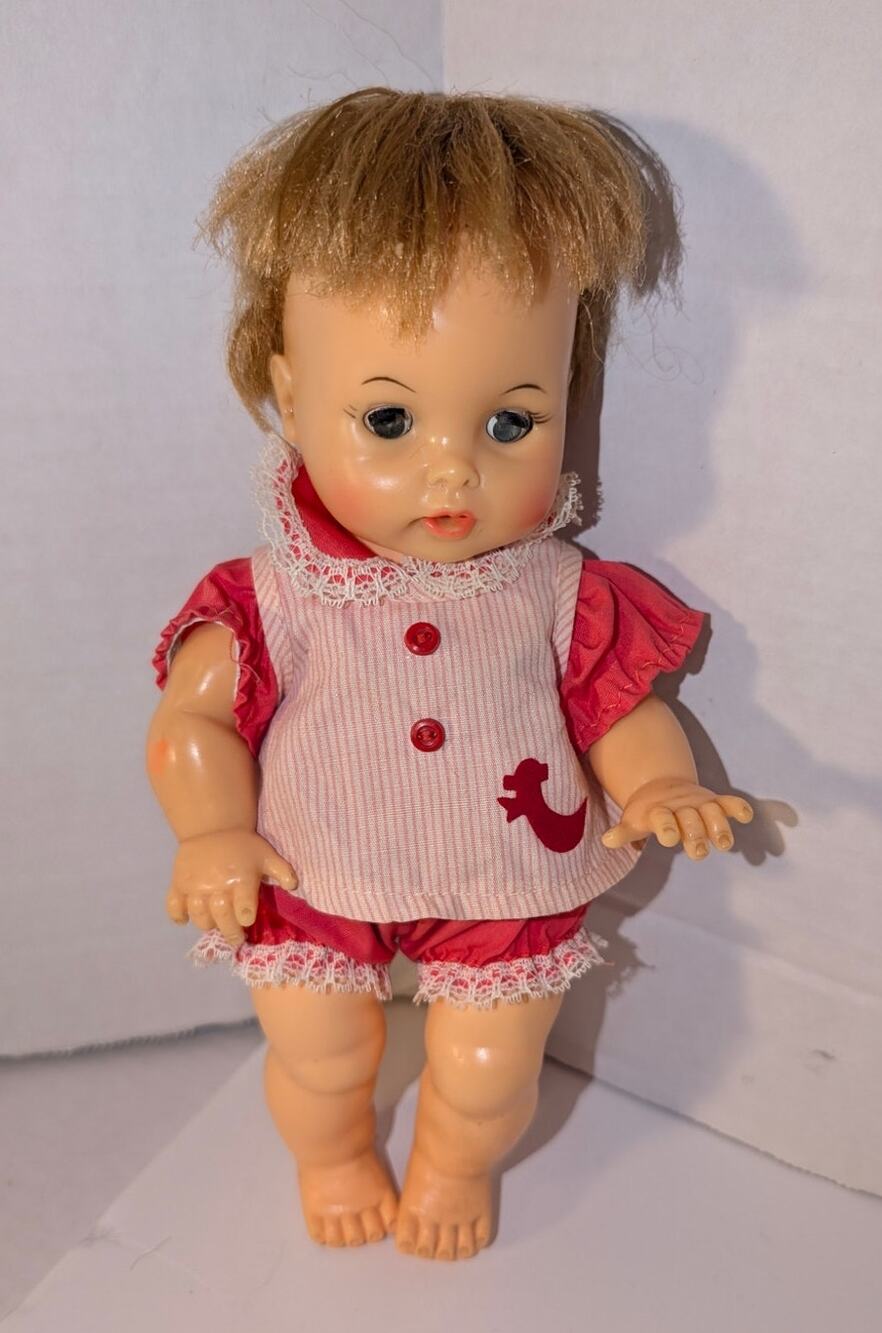 Vintage Ideal doll baby Tearie Dearie 9 Inch 1964 Vinyl Drink-n-wet BW9